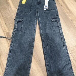 VIP Men's Cargo Pants in Washed Black Denim